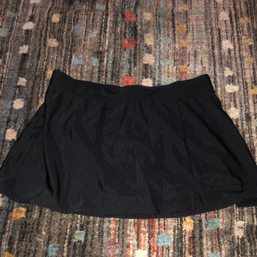 Aqua Green Black Swim Skirt